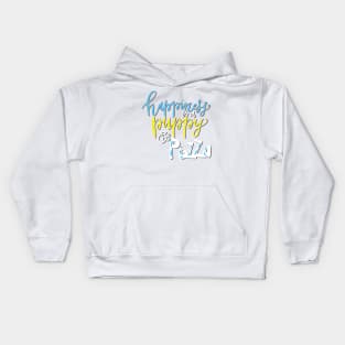 Happiness is a Puppy and Pizza Dog Kids Hoodie